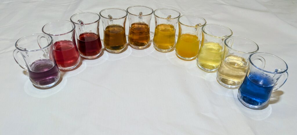 Rainbow of herbal tea